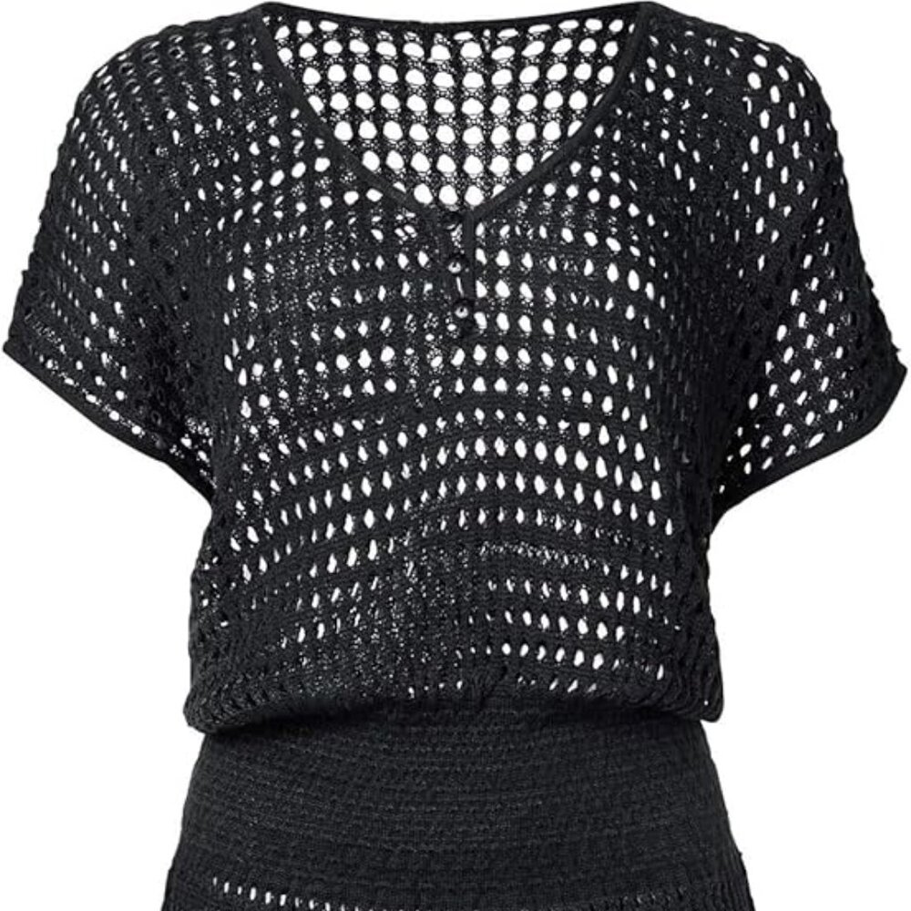 Wander Agio Womens Beach Tops Sexy Knit Cover Dresses Bikini Cover-ups - 0409